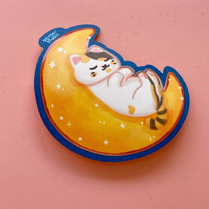 Goyobo sleeping on the moon - Sticker
